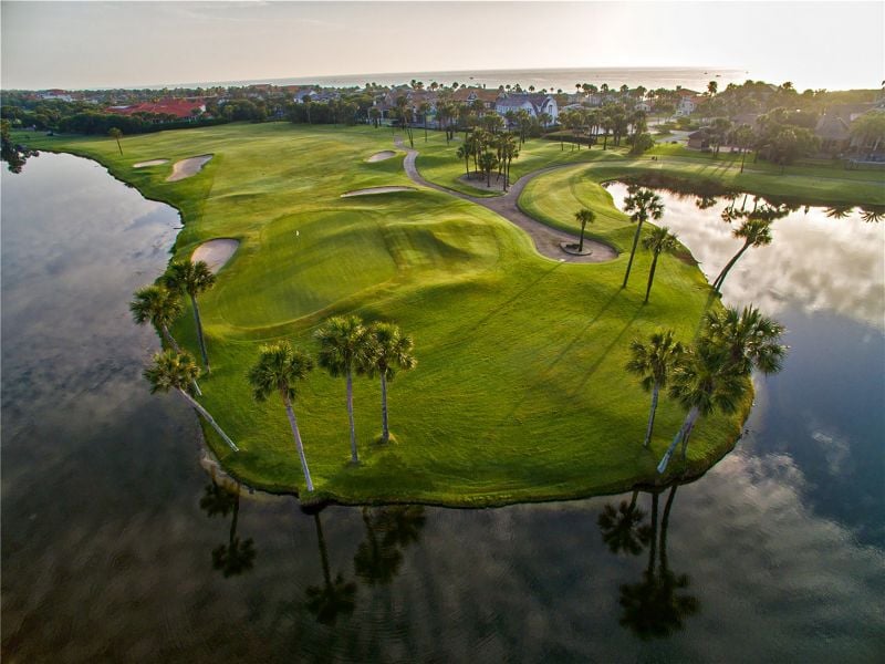 Aerial shot of ocean course