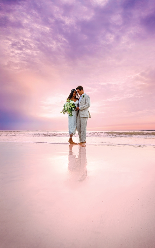 Bride and Groom at our Destination Beach Wedding Venue